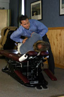 Dr. LaVallee adjusting a patient